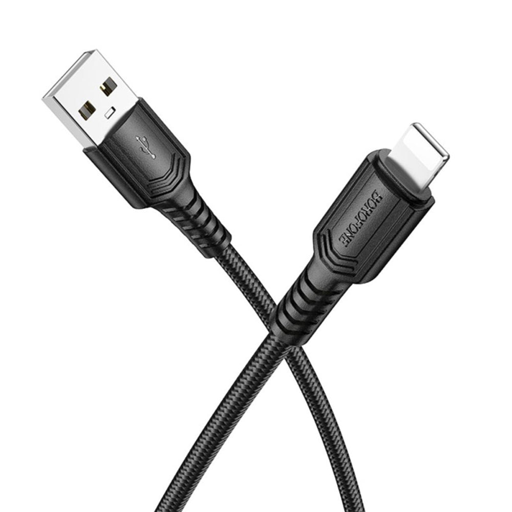 Daten- und Ladekabel USB-A - Lightning Borofone BX116 Certain, 18W, 1m, Schwarz