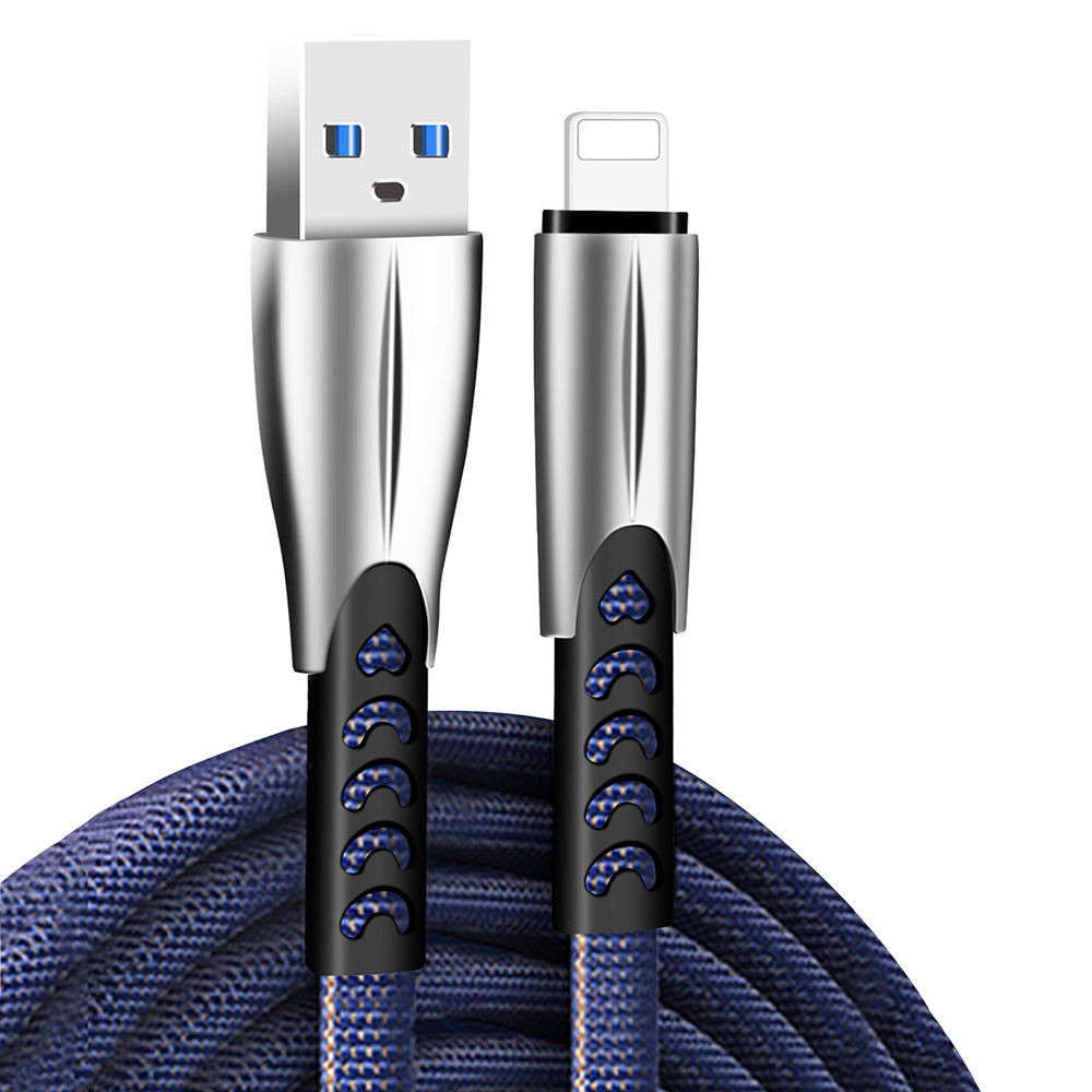 Câble de données et de charge USB-A - Lightning ColorWay CW-CBUL010, 18W, 1m, Bleu
