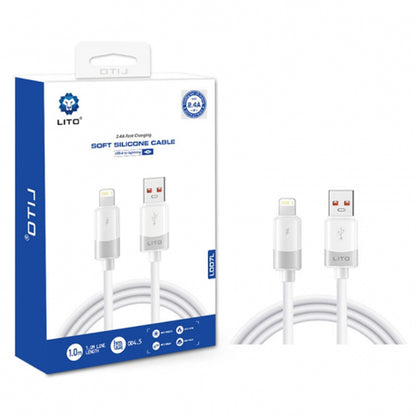Câble de Données et de Charge USB-A - Lightning Lito LD07, 60W, 1m, Blanc