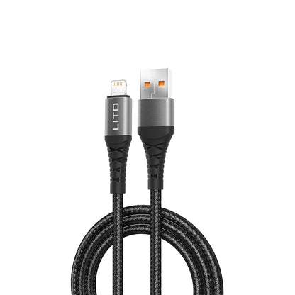 Câble de Données et de Charge USB-A - Lightning Lito LD08L, 18W, 1m, Noir