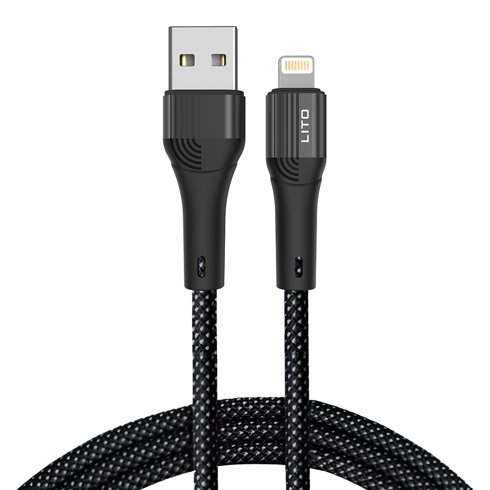 Câble de Données et de Charge USB-A - Lightning Lito LD14, 18W, 1m, Noir