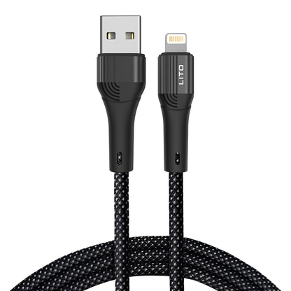 Câble de Données et de Charge USB-A - Lightning Lito LD14, 18W, 1m, Noir
