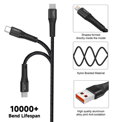 Câble de Données et de Charge USB-A - Lightning Lito LD14, 18W, 1m, Noir