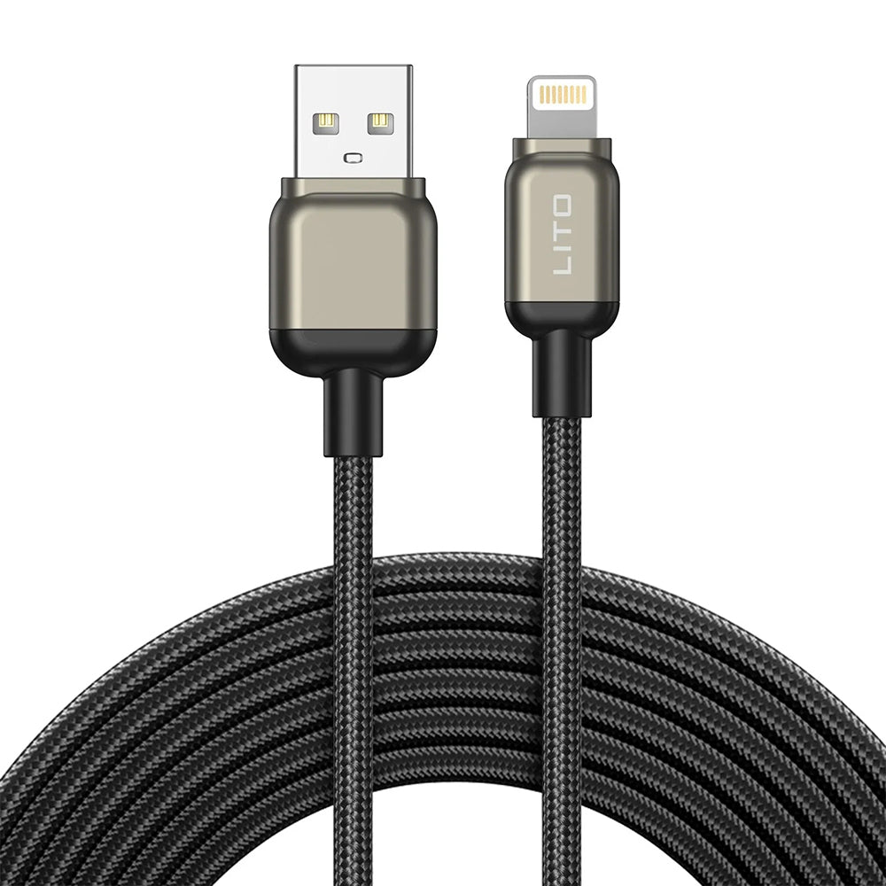 Daten- und Ladekabel USB-A - Lightning Lito LD17, 18W, 1m, Schwarz