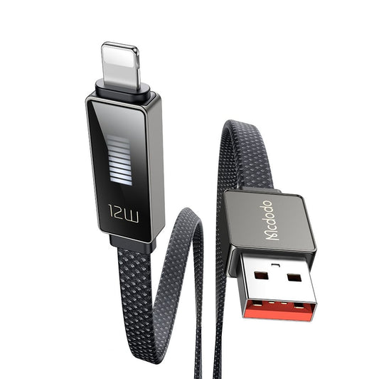 Daten- und Ladekabel USB-A - Lightning McDodo CA-4970 Rythm Display, 18W, 1,2m, Schwarz