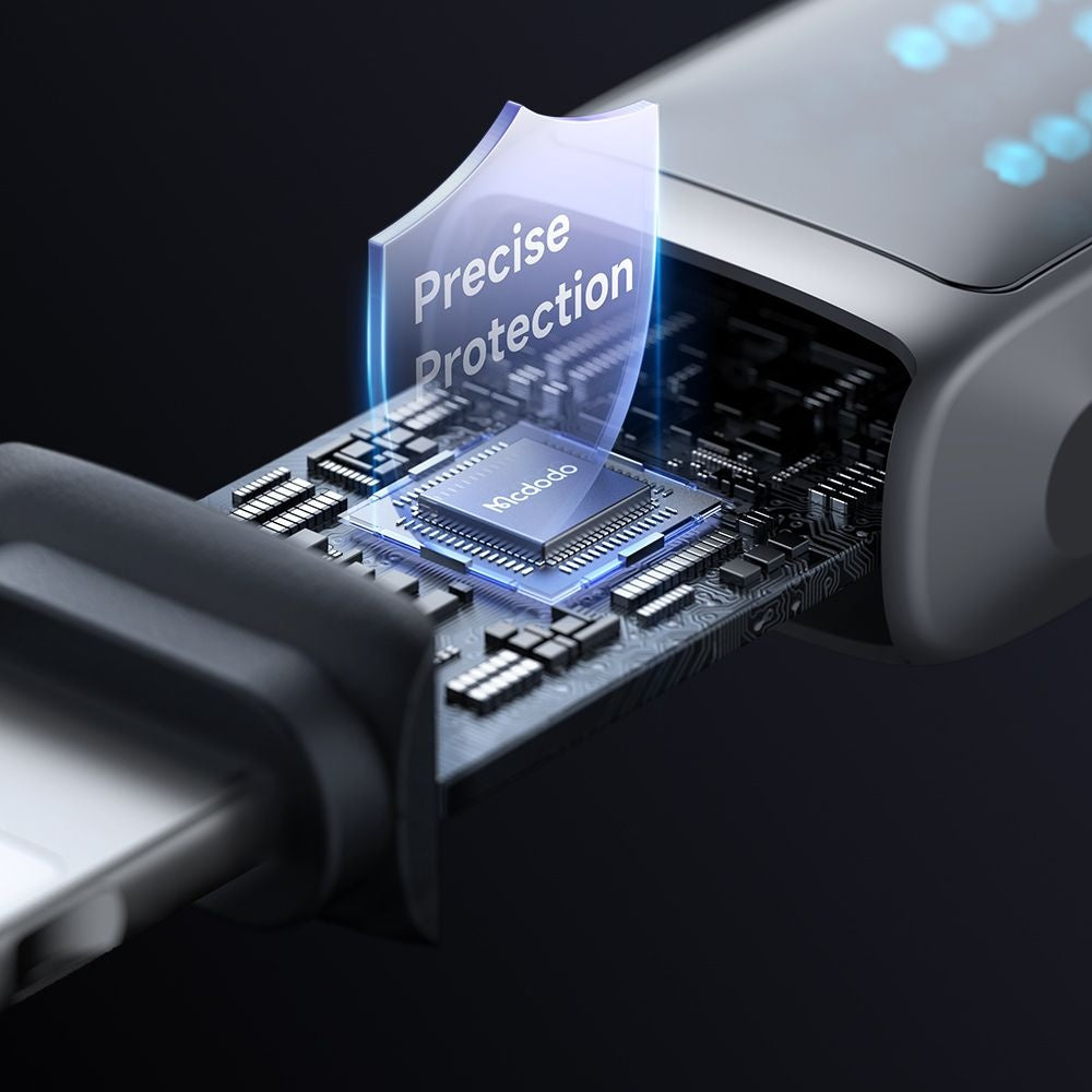 Daten- und Ladekabel USB-A - Lightning McDodo CA-5250 Display, 18W, 1.2m, Schwarz