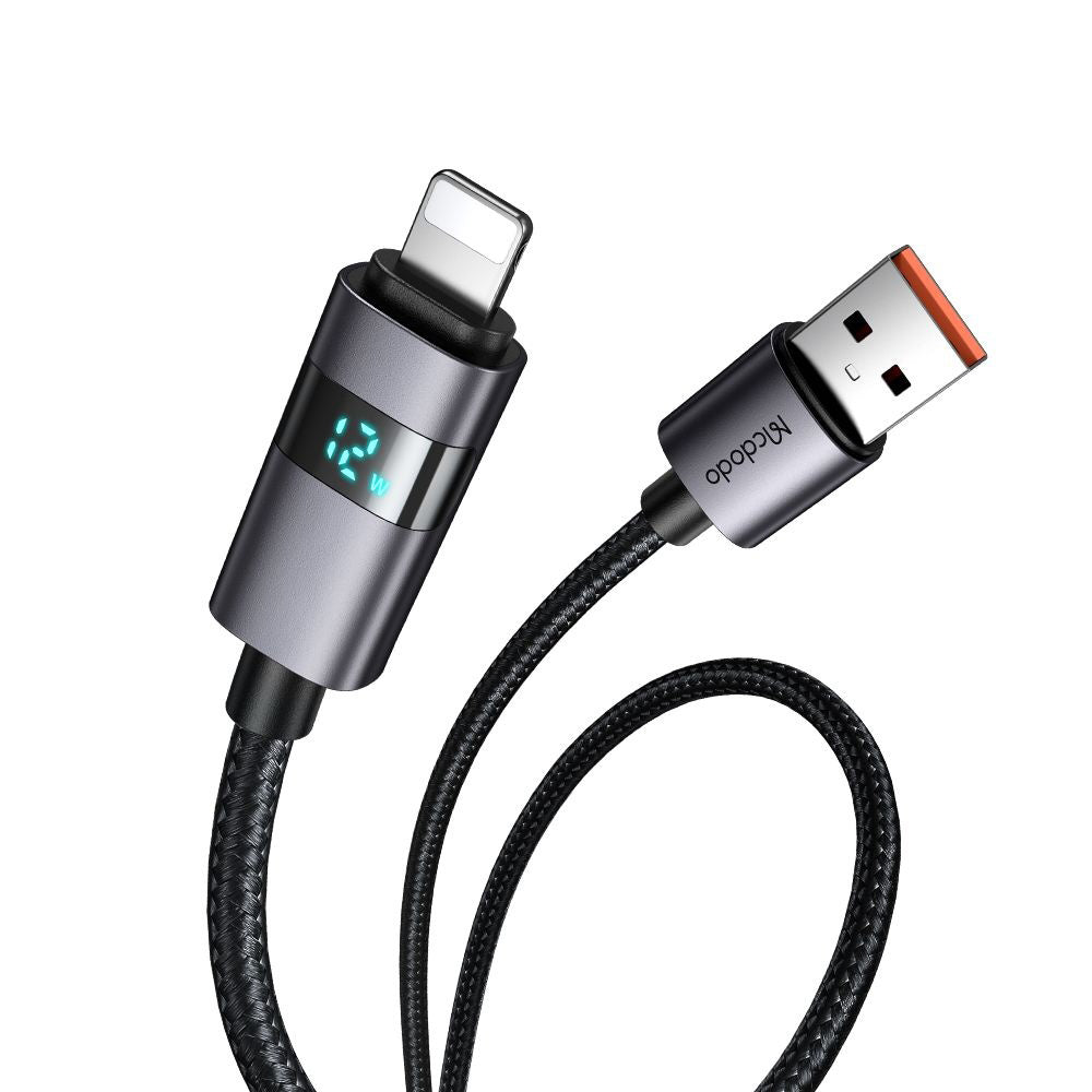 Daten- und Ladekabel USB-A - Lightning McDodo CA-6490 Display, 18W, 1.2m, Schwarz