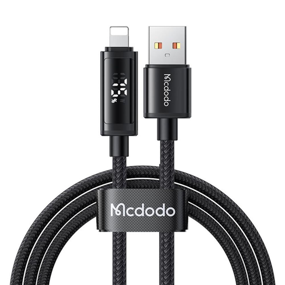 Daten- und Ladekabel USB-A - Lightning McDodo CA-7970 Display, 18W, 1,2m, Schwarz