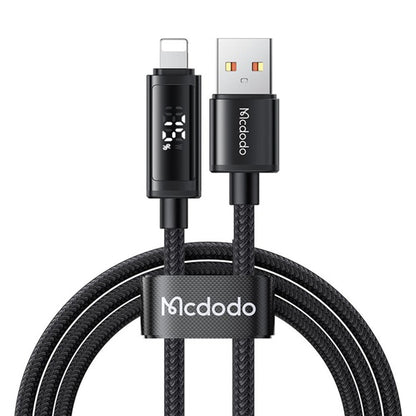 Daten- und Ladekabel USB-A - Lightning McDodo CA-7970 Display, 18W, 1,2m, Schwarz