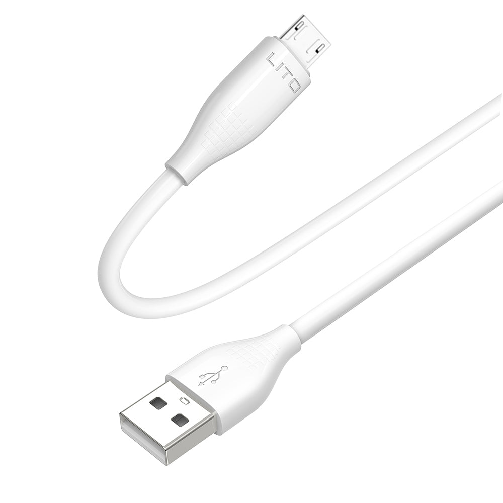 Câble de Données et de Charge USB-A - microUSB Lito LD03V, 18W, 1m, Blanc