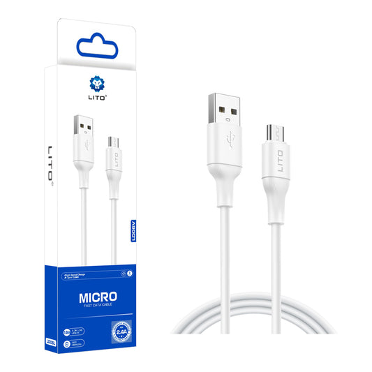 USB-A to microUSB Data and Charging Cable Lito LD06V, 18W, 1m, White