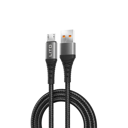 Câble de Données et de Charge USB-A - microUSB Lito LD08V, 18W, 1m, Noir