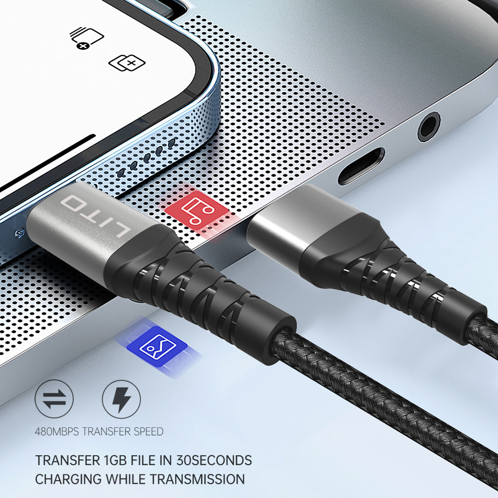 Câble de Données et de Charge USB-A - microUSB Lito LD08V, 18W, 1m, Noir
