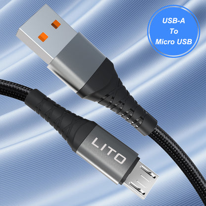 Câble de Données et de Charge USB-A - microUSB Lito LD08V, 18W, 1m, Noir