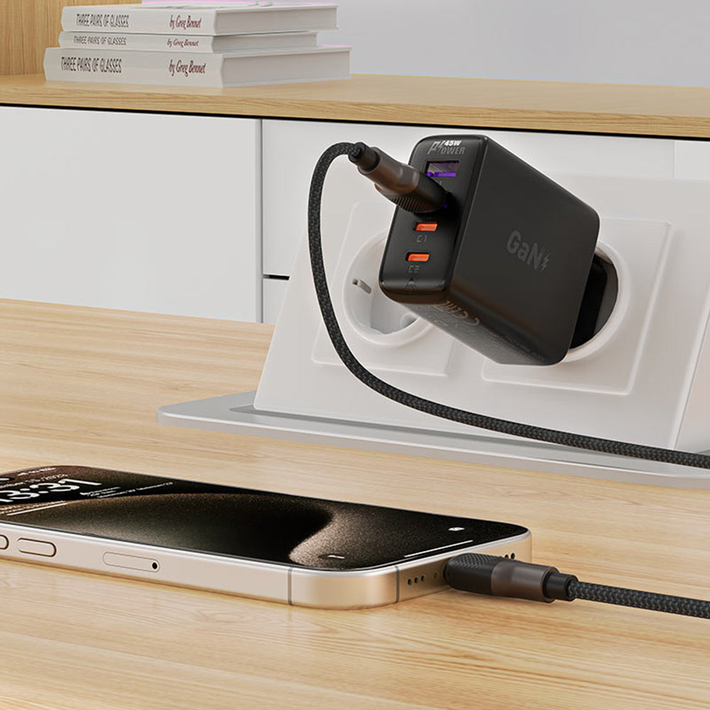Daten- und Ladekabel USB-A - USB-C Acefast C10-04, 18W, 1,2m, Schwarz