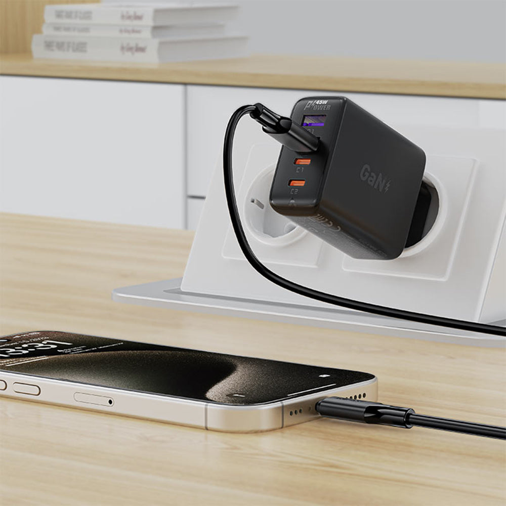 Daten- und Ladekabel USB-A - USB-C Acefast C17-04, 18W, 1,2m, Schwarz