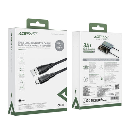 Daten- und Ladekabel USB-A - USB-C Acefast C8-04, 18W, 1.2m, Schwarz
