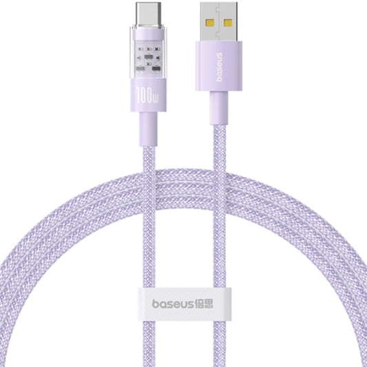 Câble de Données et de Charge USB-A - USB-C Baseus Gem, 100W, 2m, Violet P10373002511-01