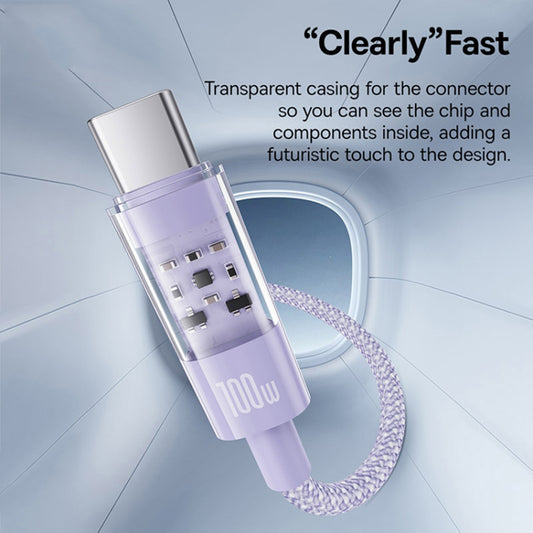 Câble de Données et de Charge USB-A - USB-C Baseus Gem, 100W, 2m, Violet P10373002511-01