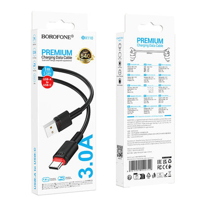 Daten- und Ladekabel USB-A - USB-C Borofone BX110 Beneficio, 18W, 1m, Schwarz