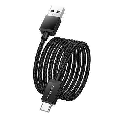 USB-A to USB-C Data and Charging Cable Borofone BX120 Placer, 18W, 1m, Black