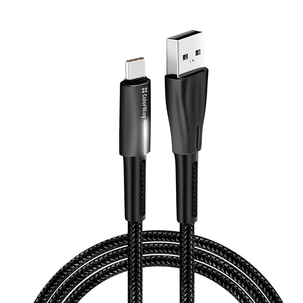 Câble de Données et de Charge USB-A - USB-C ColorWay CW-CBUC035, 18W, 1m, Noir