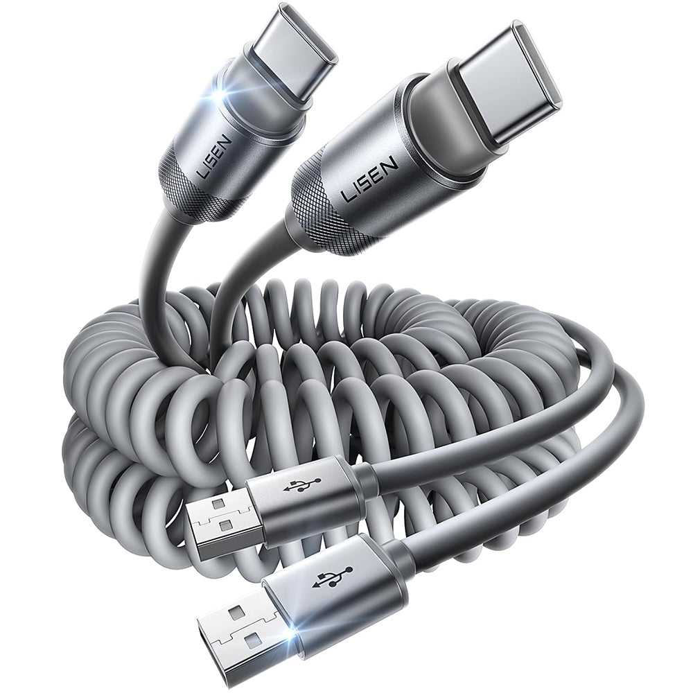 Câble de données et de charge USB-A - USB-C Lisen L114, 15W, 1m, Gris YL0125030001