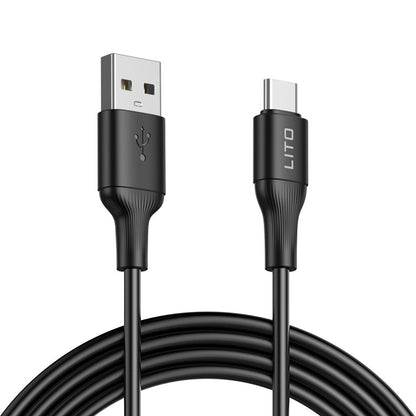 Daten- und Ladekabel USB-A - USB-C Lito LD06T, 18W, 1m, Schwarz