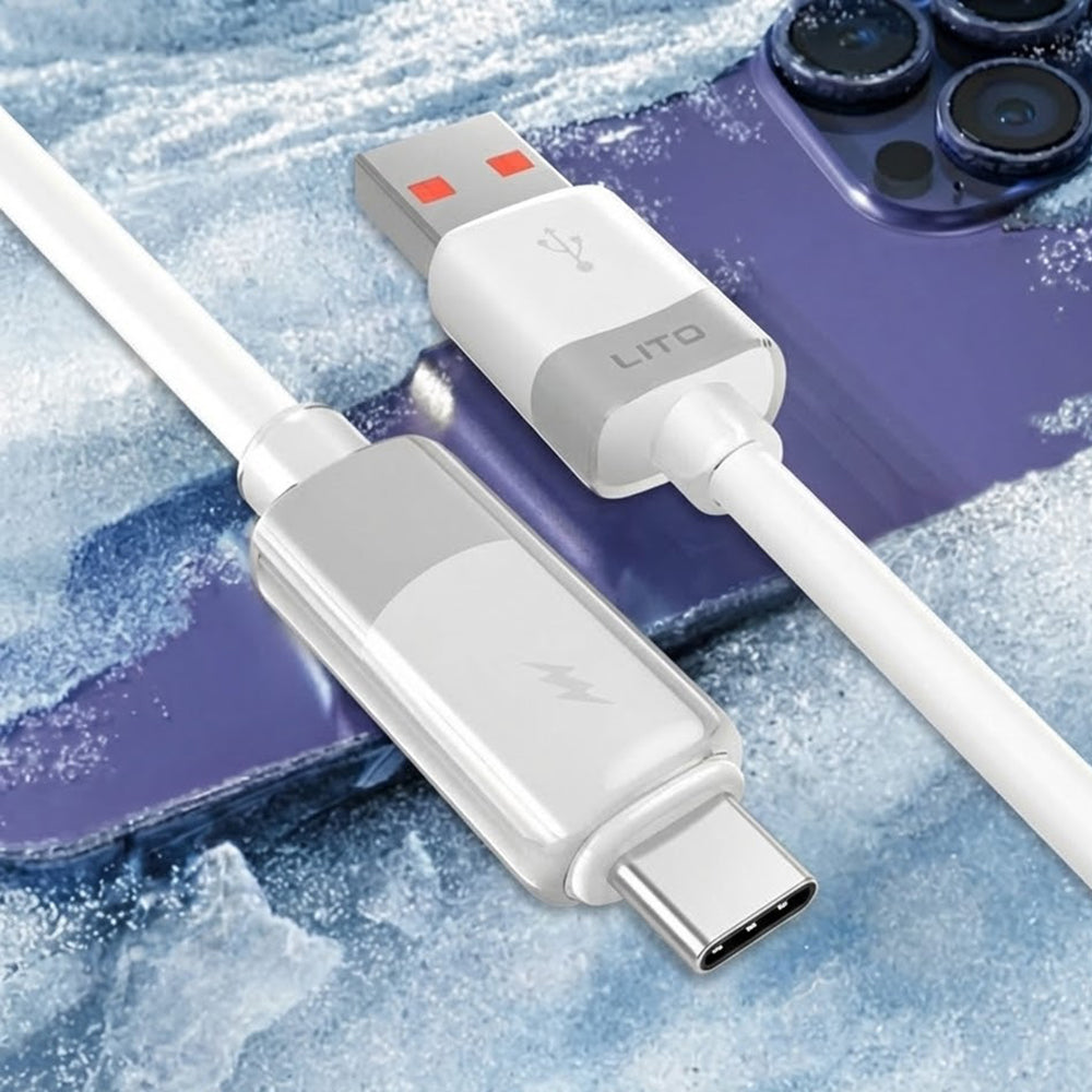 Câble de Données et de Charge USB-A - USB-C Lito LD07, 18W, 1m, Blanc