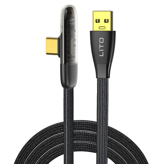 USB-A to USB-C Data and Charging Cable Lito LD11C, 18W, 1m, Black