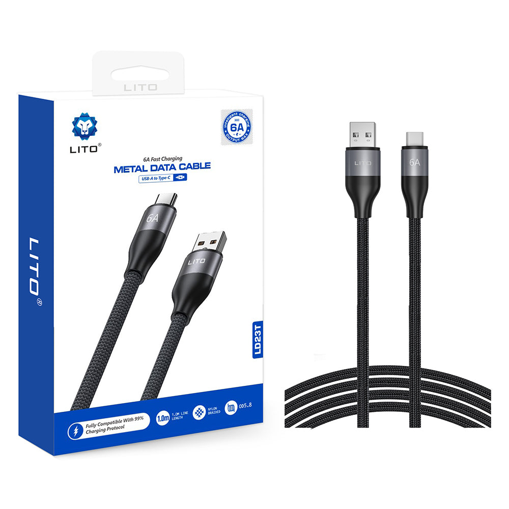 Daten- und Ladekabel USB-A - USB-C Lito LD23T, 18W, 1m, Grau