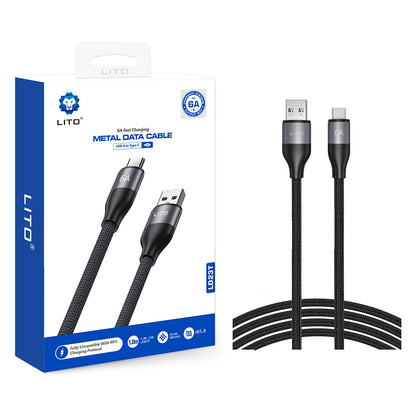 Daten- und Ladekabel USB-A - USB-C Lito LD23T, 18W, 1m, Grau