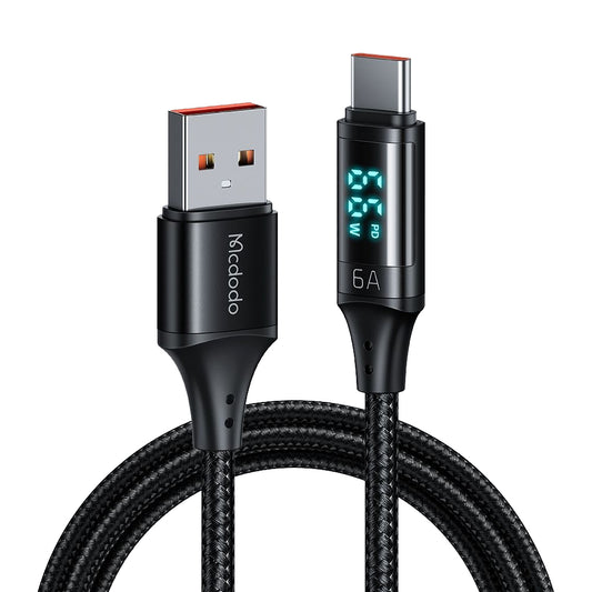 Daten- und Ladekabel USB-A - USB-C McDodo CA-1080 Display, 66W, 1.2m, Schwarz