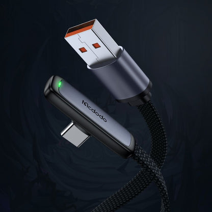 Daten- und Ladekabel USB-A - USB-C McDodo CA-3340 Angled, 100W, 1.2m, Schwarz