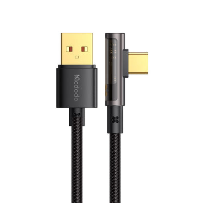 Daten- und Ladekabel USB-A - USB-C McDodo CA-3380 Angled, 100W, 1.2m, Schwarz