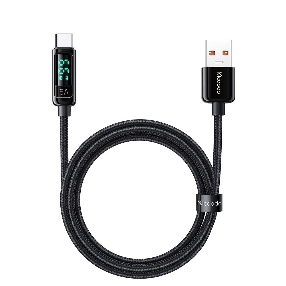 Daten- und Ladekabel USB-A - USB-C McDodo CA-8690 Display, 66W, 1.2m, Schwarz