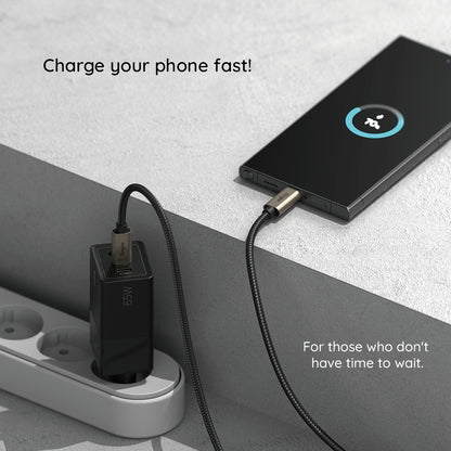 Câble de Données et de Charge USB-A - USB-C Ringke, 60W, 2m, Noir