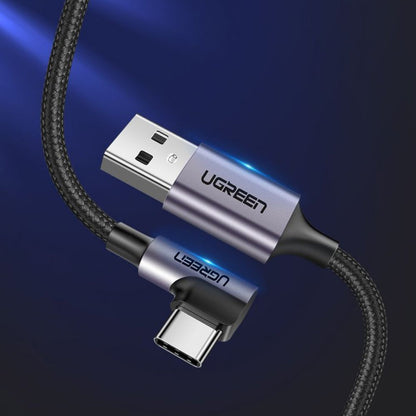 Câble de Données et de Charge USB-A - USB-C UGREEN US284 Angled, 18W, 0.5m, Gris