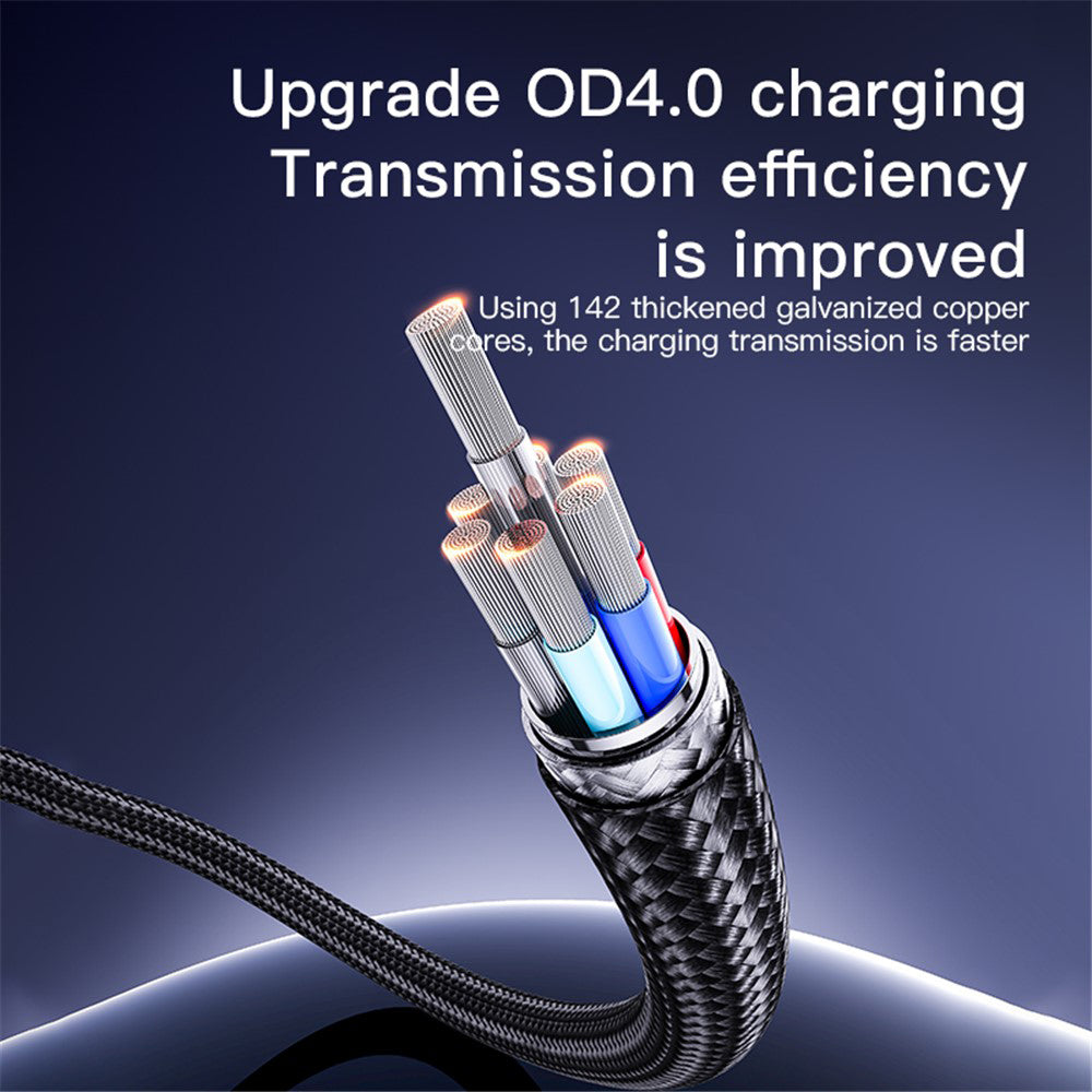 Câble de Données et de Charge USB-A - USB-C Yesido CA129C, 18W, 1.2m, Noir