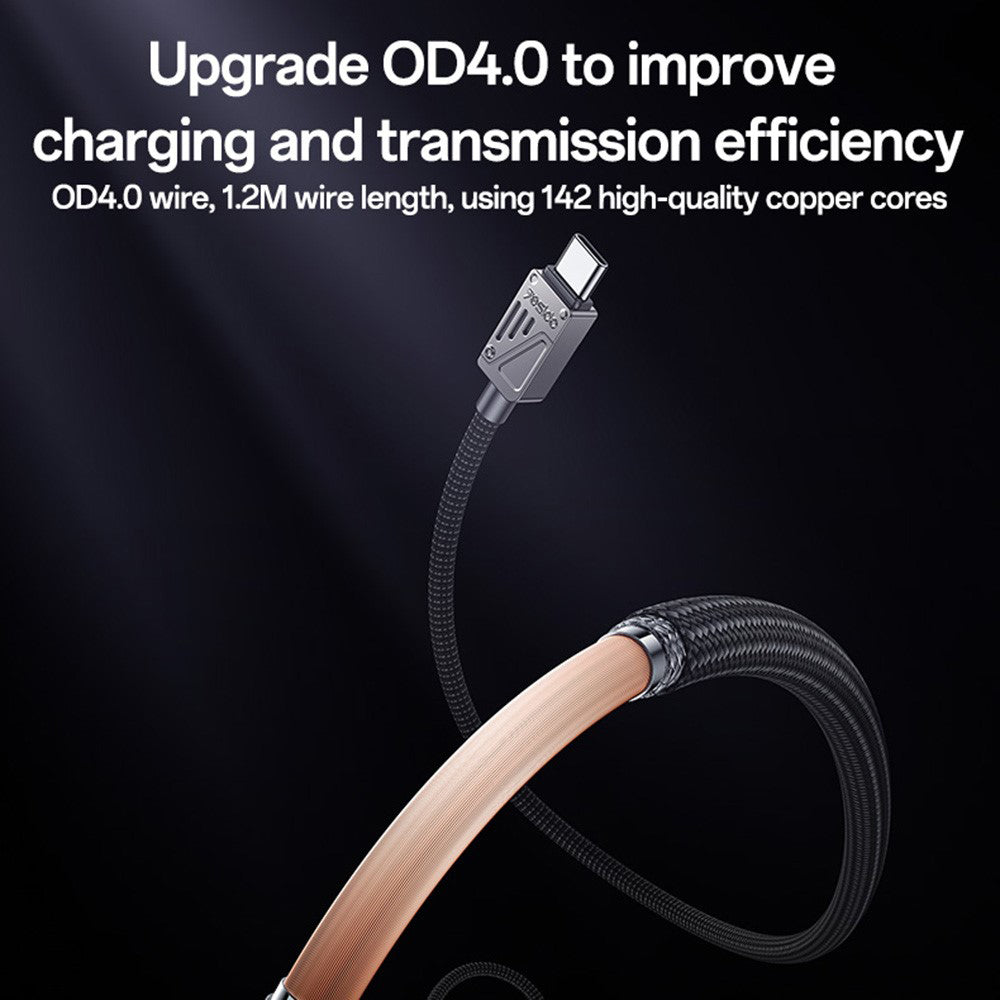 Daten- und Ladekabel USB-A - USB-C Yesido CA135C, 18W, 1.2m, Schwarz