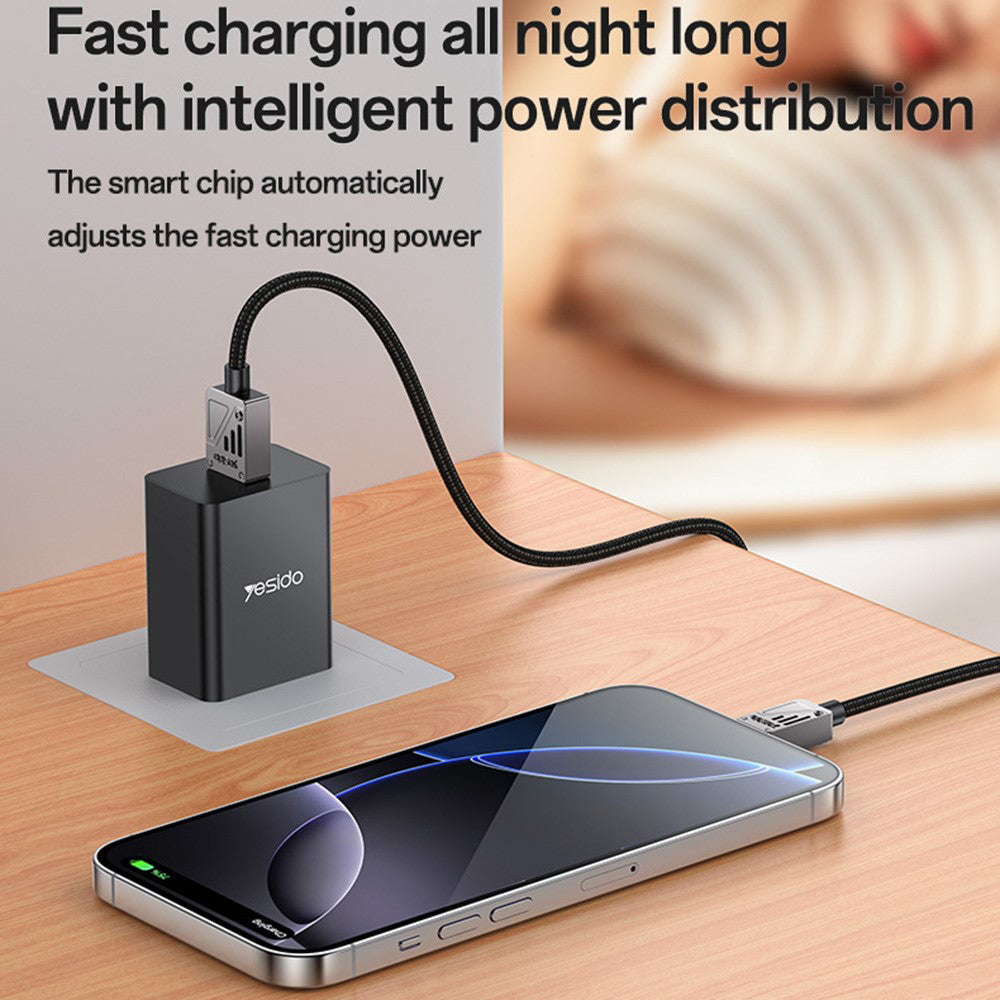 Daten- und Ladekabel USB-A - USB-C Yesido CA135C, 18W, 1.2m, Schwarz