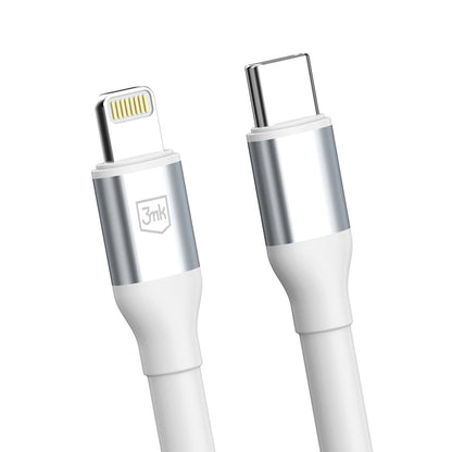 Câble de Données et de Charge USB-C - Lightning 3MK Hyper N, 20W, 1m, Blanc