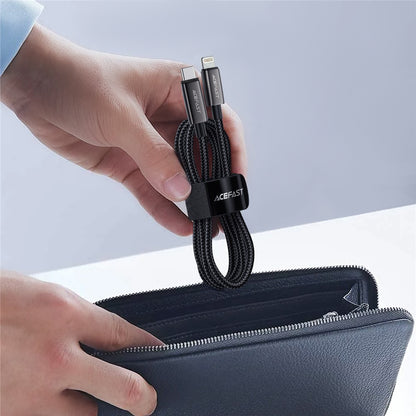 Câble de Données et de Charge USB-C - Lightning Acefast C23-01, 30W, 1.2m, Noir
