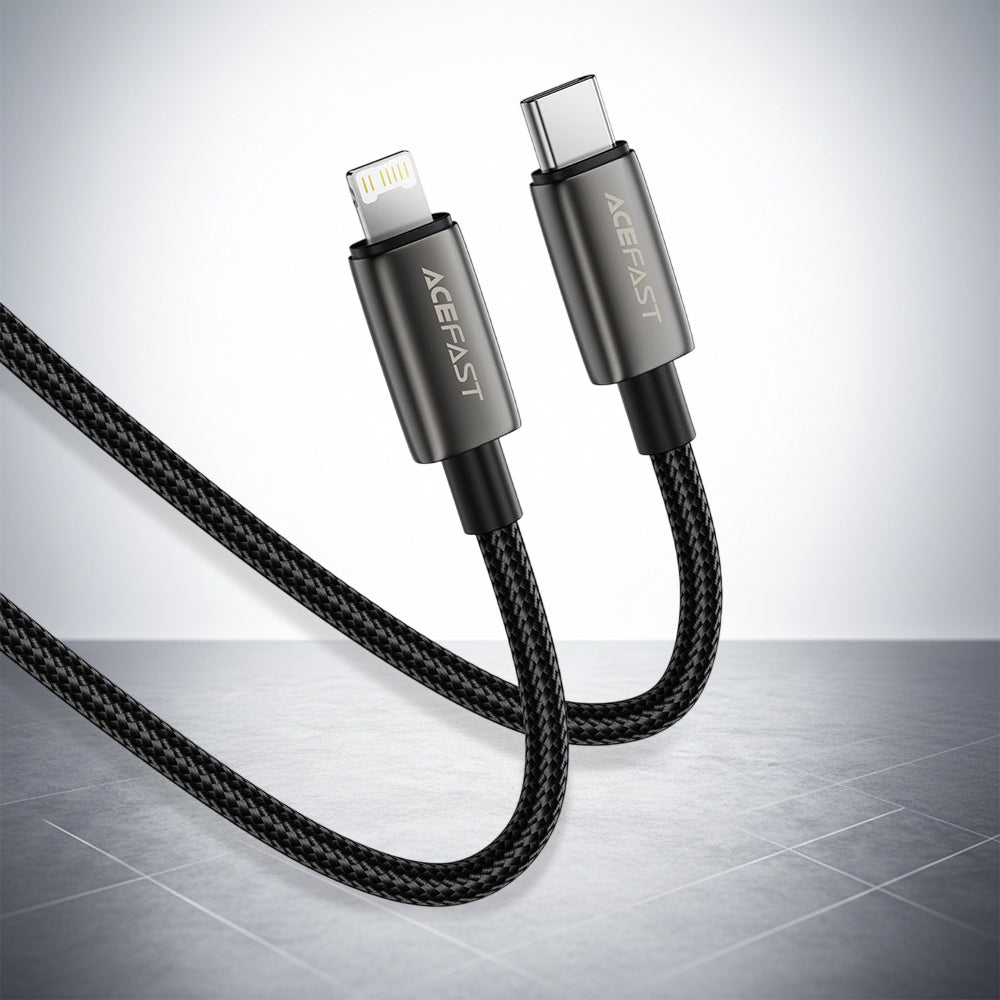 Câble de Données et de Charge USB-C - Lightning Acefast C23-01, 30W, 1.2m, Noir