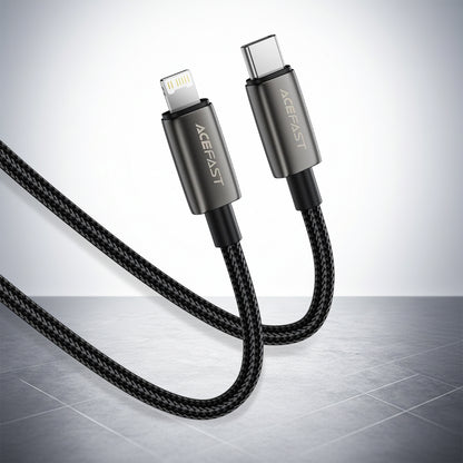 Câble de Données et de Charge USB-C - Lightning Acefast C23-01, 30W, 1.2m, Noir