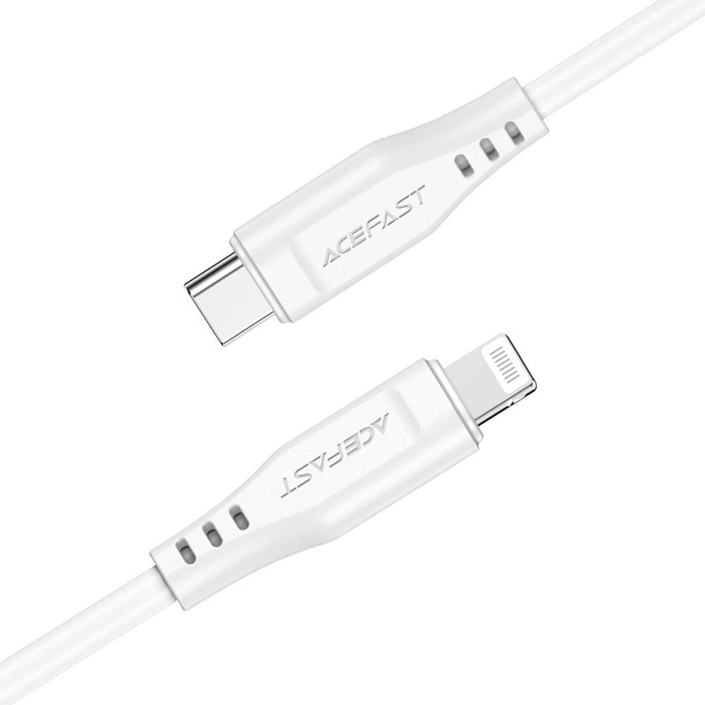 Câble de Données et de Charge USB-C - Lightning Acefast C3-01, 30W, 1.2m, Blanc
