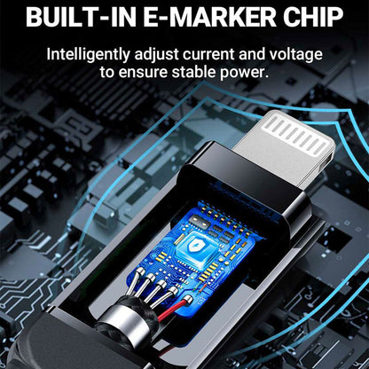 USB-C - Lightning Daten- und Ladekabel Acefast C6-01 Display, 20W, 1,2m, Schwarz