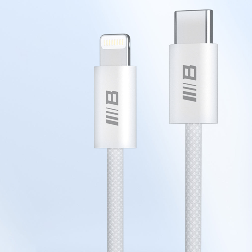 Câble de Données et de Charge USB-C - Lightning Blueo, 20W, 1.2m, Blanc