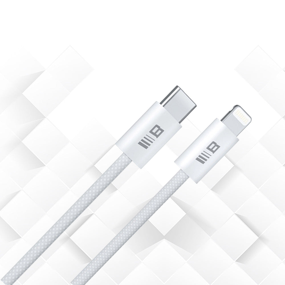 Câble de Données et de Charge USB-C - Lightning Blueo, 20W, 1.2m, Blanc