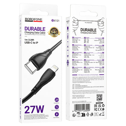 Câble de Données et de Charge USB-C - Lightning Borofone BX121 Energy, 27W, 1m, Noir